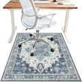 48"x72" Office Chair Mat for Hardwood Tile Floor, Under Desk Carpet Protector for Rolling Computer Chair Mat, Machine Washable Area Rug, Anti-Slip 1/5" Thick Low Pile Thin Vinyl Floor Mat, Navy