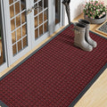 Smiry Front Door Mat Outside Entrance, Heavy Duty Natural Rubber Doormat, Non Slip, Trap Dirt and Moisture, Easy Clean, Low Profile Welcome Floor Mats for Indoor Outdoor Entry, 47x23 Inch, Red