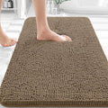 OLANLY Bathroom Rugs 32x20, Extra Soft Absorbent Chenille Bath Rugs, Rubber Backing Quick Dry, Machine Washable Bath Mats for Bathroom Floor, Tub and Shower, Home Decor Accessories, Tan