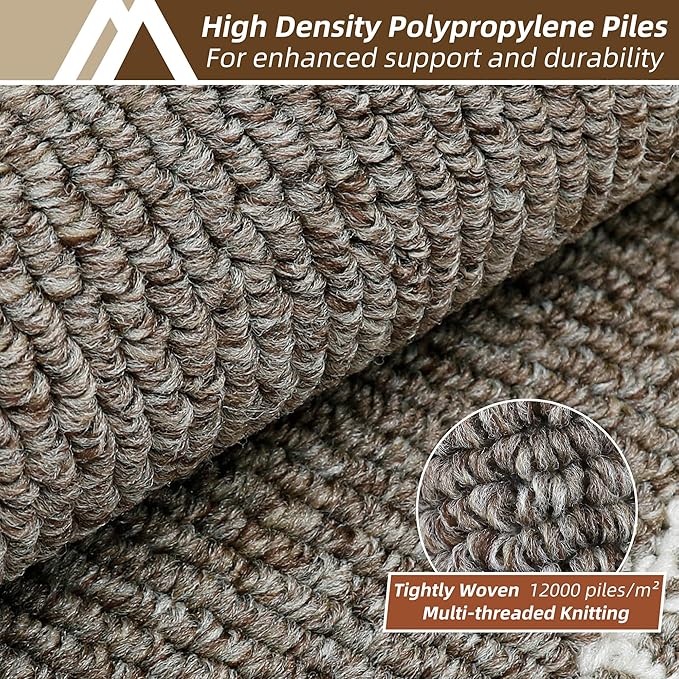COSY HOMEER Kitchen Rugs Non-Slip 20x30/20x48 Inch Thick Polypropylene Standing Mat for Home Machine Washable, Brown