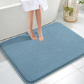 OLANLY Thick Memory Foam Large Bathroom Rugs 40x32, Extra Soft Absorbent Bath Rug, Quick Dry Bath Mat, Non-Slip, Machine Washable Mats for Bathroom, Tub and Shower, Home Decor Accessories, Airy Blue