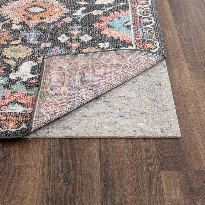 Mohawk Home Non Slip Rug Pad 5' x 7'- 1/4" Thick Felt + Latex Rubber Gripper - Dual Surface Cushion for Hardwood, Carpet, Tile Floors, Made in USA