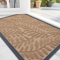 OLANLY Door Mat Indoor Outdoor Entrance, 29.5x17, Waterproof All-Weather All-Season Doormat, Sturdy Natural Rubber, Stain and Fade Resistant, Low Profile, Easy Clean Patio Entryway Mat, Light Brown