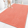 OLANLY Bathroom Rug Mat 70x46, Thick Soft and Absorbent Chenille Bath Mat, Non-Slip Rubber Backing, Machine Washable Quick Dry Bath Rugs for Tub Shower Floor, Home Decor Accessories, Coral