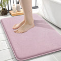 OLANLY Thick Memory Foam Small Bathroom Rugs 24x16, Extra Soft Absorbent Bath Rug, Quick Dry Bath Mats, Non-Slip, Machine Washable Mat for Bathroom, Tub and Shower, Home Decor Accessories, Dusty Rose
