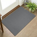 KOZYFLY Indoor Door Mat 2x3 ft Small Area Rugs Washable Front Door Mat Non Slip Rubber Backed Entryway Rug Cotton Entrance Doormat for Front Porch Bathroom Kitchen Bedroom, Grey/Dark Grey