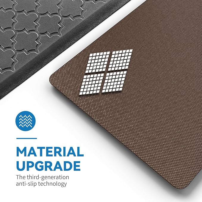 Kitchen Mat Cushioned Anti Fatigue for Floor, Non-Slip Waterproof Comfort Rug for Kitchen Sink, Standing Desk & Laundry, 20"x30", Black