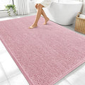 OLANLY Large Bathroom Rugs 70x46, Extra Soft Absorbent Chenille Bath Rugs, Rubber Backing Quick Dry, Machine Washable Bath Mats for Bathroom Floor, Tub and Shower, Home Decor Accessories, Dusty Rose