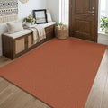 KOZYFLY Orange Washable 4x5 Entry Woven Area Rug, Braided Throw Rugs for Entryway, Non Slip Door Mat Indoor Entrance, Flatweave Carpet for Foyer, Bedroom, Dining, Office, Burnt Orange/Tan