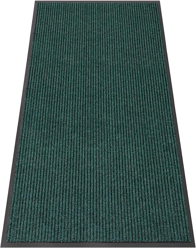 Indoor Outdoor Door Mat, 6’x 3' Doormat for Entryway, Rubber Backing Non Slip Front Door Mat Outside Entrance, Super Absorbent Commercial Floor Mat for Home Office, Green