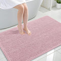 OLANLY Large Bathroom Rugs 47x32, Extra Soft Absorbent Chenille Bath Rugs, Rubber Backing Quick Dry, Machine Washable Bath Mats for Bathroom Floor, Tub and Shower, Home Decor Accessories, Dusty Rose