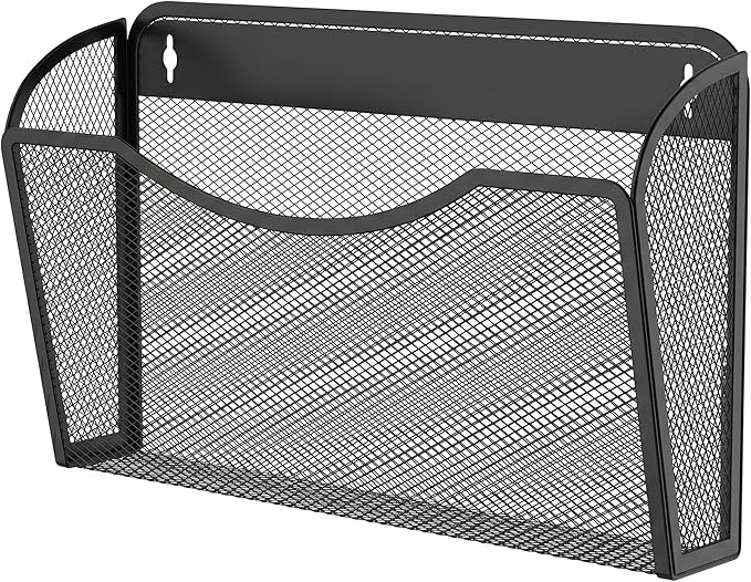 MINDEPOT Wall File Organizer,Hanging Wall Mounted File Folder Holder Mail Organizer for Office,Home and School Supplies