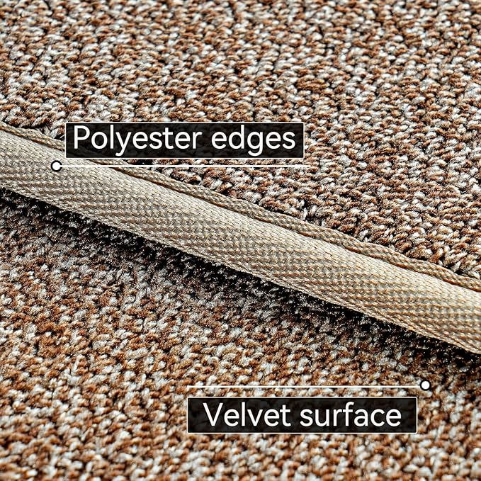 SUMLANS Kitchen Mat Set of 2 PCS, Cushioned Non Slip Rugs for Kitchen Floor, Absorbent Runner Comfort Standing Mats Washable for Kitchen, Office, Home (Brown-Velvet, 17.3"x47"+17.3"x30")