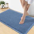 Smiry Waffle Bath Mat 30x18, Extra Soft Absorbent Bathroom Rugs, Non Slip Machine Washable Quick Dry Bath Rugs for Bathroom Floor, Tub, Shower, Home Decor Accessories, Blue