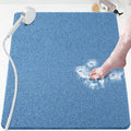 Shower Mat Bathtub Mat Non-Slip,32x24 inch, Soft Tub Mat with Drain,PVC Loofah Bath Mat (Phthalate Free) for Tub and Bathroom,Lake Blue