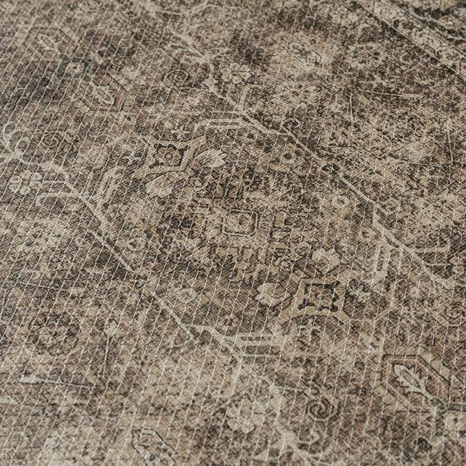 PureCozy Kitchen Mats for Floor Anti Fatigue Cushioned Brown Vintage Kitchen Mats Waterproof Non Slip Comfort Standing Distressed Runner Rug for Sink Laundry Office Bathroom 17.3"x47"