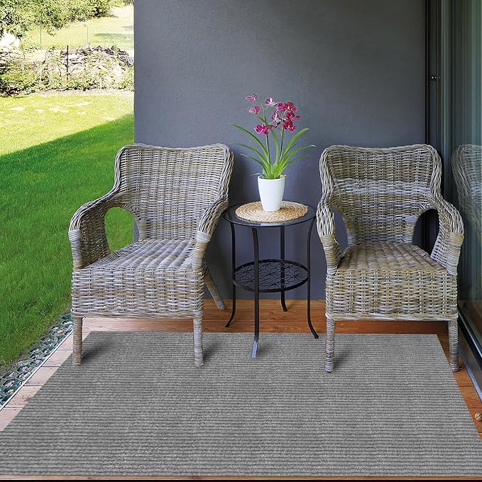 Ottomanson 2' x 6' Hallway Runner with Scraper Pile - Extra Durable Non-Slip Rug Mat for Indoor & Outdoor Use - Ideal for Kitchen, Entryway, Patio & Garage - High-Traffic Carpet, Gray