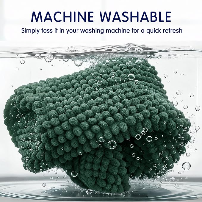 SUBRTEX Bathroom Rugs, 24" x 55" Chenille Bath Rug Soft Short Plush Bath Mat Soft Shower Mat Water Absorbent Shower Mat Quick Dry Machine Washable, Celadon