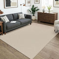 KOZYFLY Washable 5x7 Living Room Rug, Non Slip Woven Area Rugs, Braided Floor Carpet for Entryway, Kitchen, Bedroom, Dining Room, Office, Cotton Rug Indoor Decor, Ivory/Camel/Brown