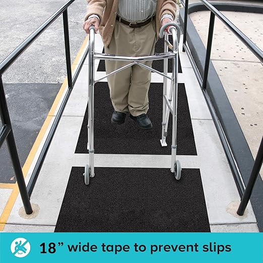 LifeGrip Anti Slip Traction Tape, 18 Inch x 60 Foot - Best Grip, Friction, Abrasive Adhesive for Stairs, Tread Step, Indoor, Outdoor, Black (18" X 60')