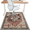48"x72" Office Chair Mat for Hardwood Tile Floor, Under Desk Carpet Protector for Rolling Computer Chair Mat, Machine Washable Area Rug, Anti-Slip 1/5" Thick Low Pile Thin Vinyl Floor Mat, Annatto