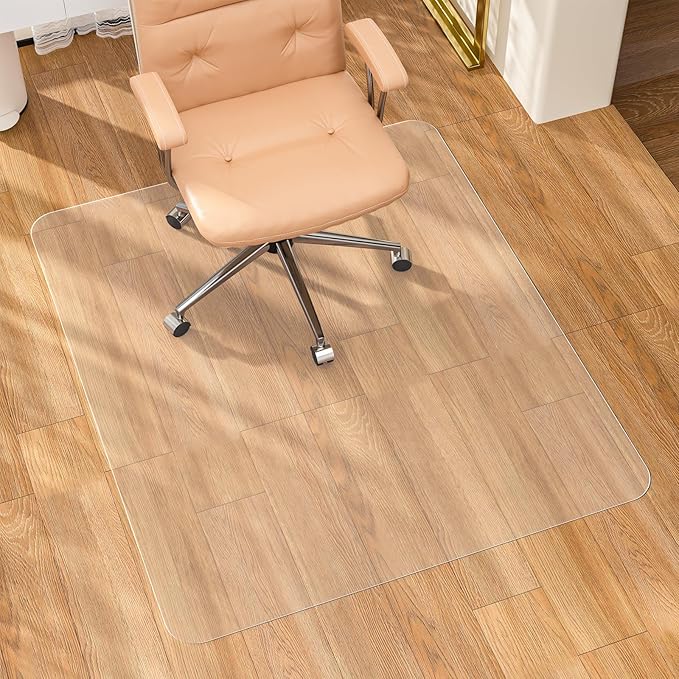 Tonaus Chair Mat for Hard Floor, Computer Chair Mats 45"×54" Transparent Clear PVC Floor Mats, Office Chair Mat Floor Protector for Office Home