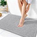 OLANLY Thick Bathroom Rugs 36x24, Extra Soft Absorbent Chenille Bath Rugs, Rubber Backing, Machine Wash Dry, Bath Mats for Bathroom Floor, Tub and Shower, Home Decor Accessories, Light Grey