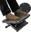 Mind Reader Adjustable Foot Rest with Elastomer Pad for Comfort and Support, Ergonomic Foot Platform, Height Adjustable, Black