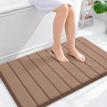 OLANLY Memory Foam Bath Mat 40x24, Super Soft Absorbent Bathroom Rugs, Quick Dry, Machine Washable Shower Floor Rugs, Bathmat Carpet, Bathroom Home Decor Accessories, Mocha