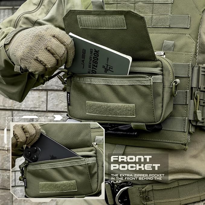 WYNEX Tactical Molle Admin Pouch,Tactical EDC Bag Utility Laser Cut EDC Tool Pouch Bag Annexes with American Flag