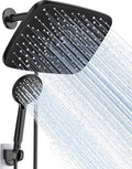 Veken 11.8 Inch Rectangle Rain Shower Head - Showerheads with 6 Modes Handheld Spray Combo - Wide Rainfall shower with 70" Hose - 1.8gpm Dual Showerhead with Anti-Clog Nozzles - Matte Black