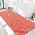 OLANLY Thick Bathroom Runner Rugs 59x24, Extra Soft Absorbent Chenille Bath Rugs, Rubber Backing, Machine Wash Dry, Long Bath Mats for Bathroom Floor, Tub and Shower, Home Decor Accessories, Coral