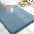 OLANLY Toilet Rugs U-Shaped 24x20, Extra Soft Absorbent Thick Memory Foam Contour Bathroom Rugs, Dry Quickly, Machine Washable, Non-Slip Toilet Bath Mat, Home Decor Accessories, Airy Blue