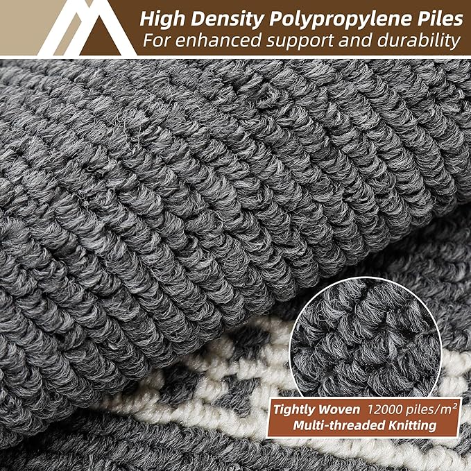COSY HOMEER Kitchen Rugs Non-Slip 20x30/20x48 Inch Thick Polypropylene Standing Mat for Home Machine Washable, Black
