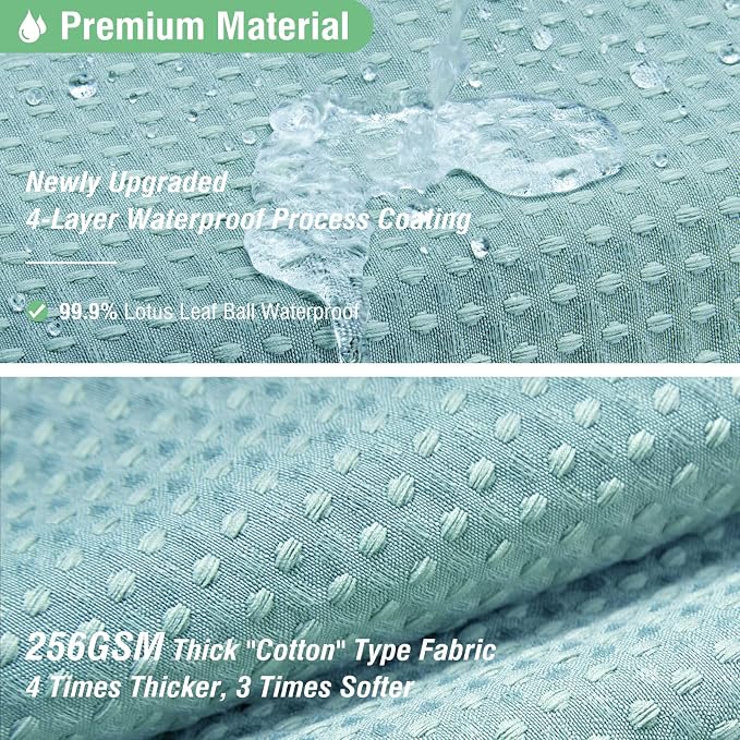 Dynamene Extra Wide Shower Curtain-108 Inch Wide Waffle Weave Weighted Thick Cloth Bathroom Shower Curtain, Neutral Heavy Duty Hotel Bath Curtain Set with 18 Plastic Hooks,108x72, Teal/Turquoise