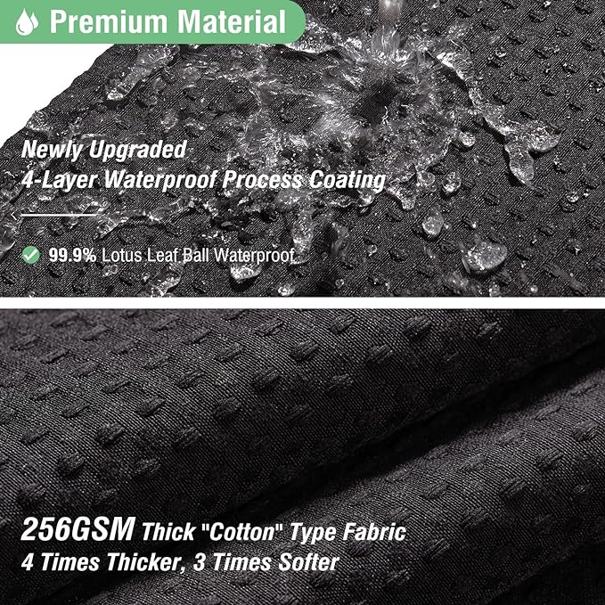 Dynamene Stall Fabric Shower Curtain - 54x78 inch Long Waffle Weave Weighted Thick Cloth Shower Curtains for Bathroom,Neutral Heavy Duty Hotel Spa Luxury Bath Curtain Set with 10 Plastic Hooks,Black