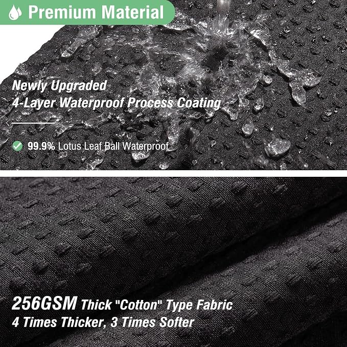Dynamene Stall Fabric Shower Curtain - 48 inch Wide Waffle Weave Weighted Thick Cloth Shower Curtains for Bathroom, Neutral Heavy Duty Hotel Spa Luxury Bath Curtain Set with 8 Hooks, 48x72, Black