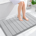OLANLY Memory Foam Bath Mat 40x24, Super Soft Absorbent Bathroom Rugs, Quick Dry, Machine Washable Shower Floor Rugs, Bathmat Carpet, Bathroom Home Decor Accessories, Light Gray