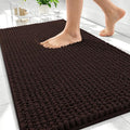 OLANLY Thick Bathroom Rugs 30x20, Extra Soft Absorbent Chenille Bath Rugs, Rubber Backing, Machine Wash Dry, Bath Mats for Bathroom Floor, Tub and Shower, Home Decor Accessories, Brown