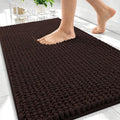 OLANLY Thick Bathroom Rugs 34x21, Extra Soft Absorbent Chenille Bath Rugs, Rubber Backing, Machine Wash Dry, Bath Mats for Bathroom Floor, Tub and Shower, Home Decor Accessories, Brown
