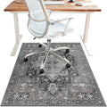 36"x48" Office Chair Mat for Hardwood Tile Floor, Under Desk Carpet Protector for Rolling Computer Chair Mat, Machine Washable Area Rug, Anti-Slip 1/5" Thick Low Pile Thin Vinyl Floor Mat, Black