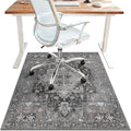 36"x60" Office Chair Mat for Hardwood Tile Floor, Under Desk Carpet Protector for Rolling Computer Chair Mat, Machine Washable Area Rug, Anti-Slip 1/5" Thick Low Pile Thin Vinyl Floor Mat, Black