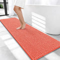 OLANLY Thick Bathroom Runner Rugs 59x20, Extra Soft Absorbent Chenille Bath Rugs, Rubber Backing, Machine Wash Dry, Long Bath Mats for Bathroom Floor, Tub and Shower, Home Decor Accessories, Coral