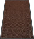 Indoor Outdoor Door Mat, 5’x 3' Doormat for Entryway, Rubber Backing Non Slip Front Door Mat Outside Entrance, Super Absorbent Commercial Floor Mat for Home Office, Brown