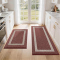 COSY HOMEER Kitchen Rugs Non-Slip 20x30/20x48 Inch Thick Polypropylene Standing Mat for Home Machine Washable, Red