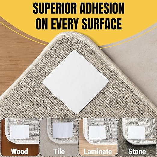 Double Sided Rug Tape [2 Inch x 30 yd] Carpet Tape for Securing Area Rugs to Carpets, Laminate, and Hardwood Floors, Easy to Remove and Restick Without Residue or Damage to Rug or Floor (Pack of 2)