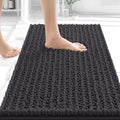 OLANLY Bathroom Rug Mat 24x16, Thick Soft and Absorbent Chenille Bath Mat, Non-Slip Rubber Backing, Machine Washable Quick Dry Bath Rugs for Tub Shower Floor, Home Decor Accessories, Dark Grey