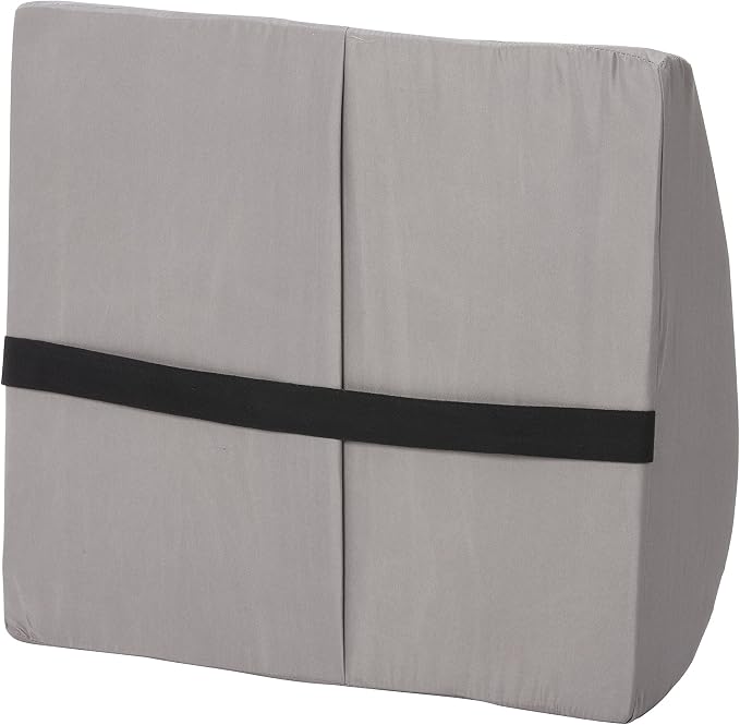 DMI Lumbar Support Pillow for Chair to Assist with Back Support with Removable Washable Cover to Ease Lower Back Pain and Discomfort While Improving Posture, 14 x 13 x 5, Contoured Foam, Premium,Gray