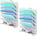 Kuntine.B Wall File Organizer (White, 7 Tier 2 Pack)