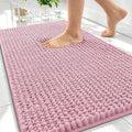 OLANLY Thick Bathroom Rugs, Extra Soft Absorbent Chenille Bath Rugs, Rubber Backing, Machine Wash Dry, Bath Mats for Bathroom, Tub and Shower, Home Decor Accessories, 30x20, Dusty Rose